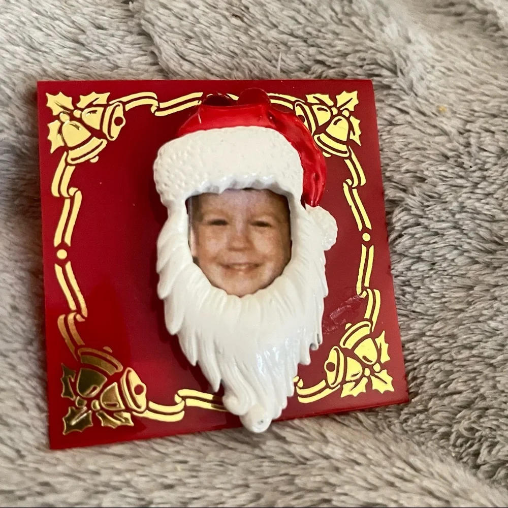 JJ Jonette Santa Claus Photo Frame Brooch Pin NEW Vintage Rare SIGNED